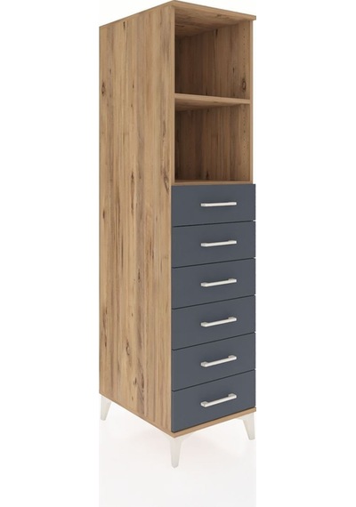 Kronos Dolap 2 Raflı 6 Çekmeceli 44x59x182 Çam-antrasit Atlas Çam Kronos Dolap 2 Raflı 6 Çekmeceli 44x59x182 Çam-antrasit Atlas Çam