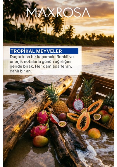 Maxrosa Tropikal Meyveler Duş Jeli 600 Ml X 2 Adet Tropik