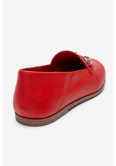 Luvishoes F03 Kırmızı Cilt Kadın Babet Kırmızı