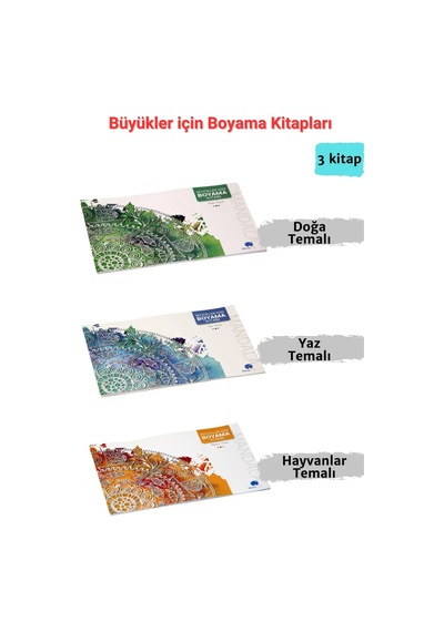 Aile Boyama Kitapları Seti, Büyükler İçin Boyama Kitapları, Mandala Boyama+ Çocuklar İçin Dev Boyama