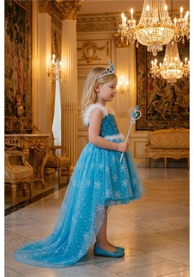 Parti Selesi Karlar Ülkesi Frozen Elsa Kostüm Mavi Ön Kısa Arka Uzun Elbise Kız Çocuk Kıyafet Mavi Parti Selesi Karlar Ülkesi Frozen Elsa Kostüm Mavi Ön Kısa Arka Uzun Elbise Kız Çocuk Kıyafet Mavi