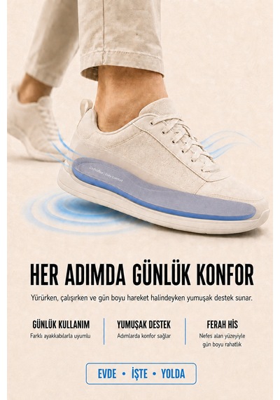 Of03 Daily Comfort Nefes Alabilen, Yumuşak Ve Darbe Emici Günlük Ortopedik Ayakkabı İçi Tabanlık
