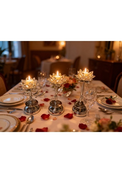 Elta Collection Kristal Taşlı Gold Şamdan 3 Lü Set Lüks Dekoratif Konsol Ve Masa Aksesuarı