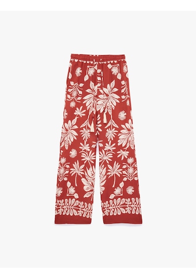 Koton Viskon Salda Kumaş Cepli Floral Desenli Bol Paça Pantolon Kiremit Desenli 6sak40151ew Kdm Koton Viskon Salda Kumaş Cepli Floral Desenli Bol Paça Pantolon Kiremit Desenli 6sak40151ew Kdm