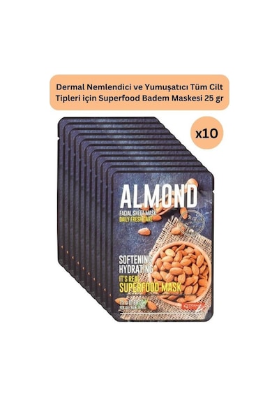 Dermal Nemlendici Ve Yumuşatıcı Badem Maskesi 25 Gr 10 Adet