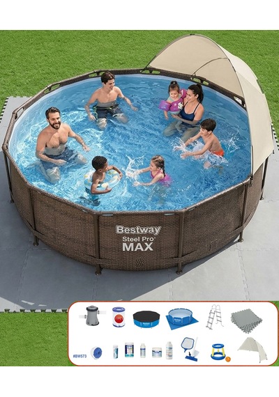 Bestway Yuvarlak Prefabrik Gölgelikli Full Havuz Seti 366x100cm Bw573 56709