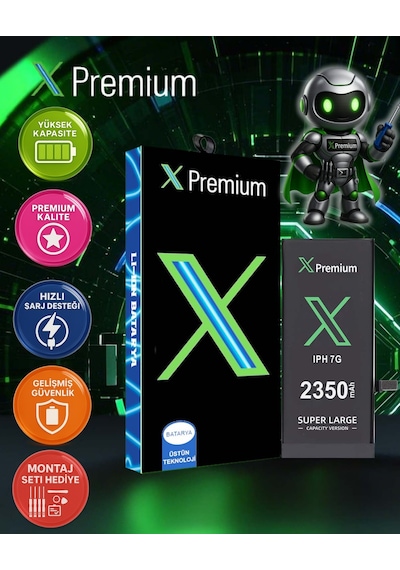 Xpremium Apple Uyumlu iPhone  7 Batarya Pil Süper Yüksek Kapasiteli Güçlendirilmiş 2350 Mah