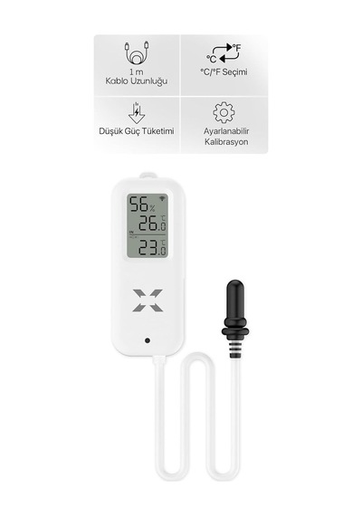 Xenon Smart Dijital Termometre / Akıllı Su Geçirmez Problu Wifi Sıcaklık Ve Nem Sensörü X7509