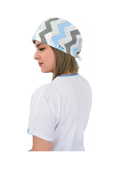 Unisex Zikzak Desenli Doktor Hemşire Cerrahi Hastane Aşçı Cerrahi Bonesi Çok Renkli Çok Renkli