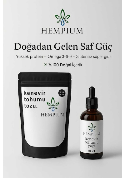 100 Ml Kenevir Yağı Ve 250 Gr Kenevir Tozu