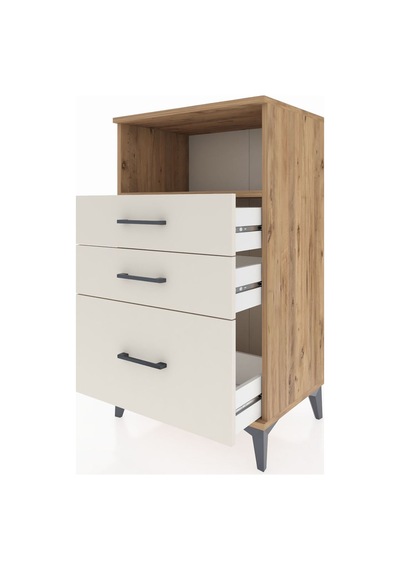 Hyperion Komodin Tek Raflı 3 Çekmeceli 60x44x106 Çam-aytaşı Çam