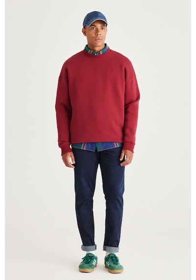 AC&Co / Altınyıldız Classics Erkek Bordo Oversize Fit Bol Kesim Pamuklu İçi Polarlı Bisiklet Yaka Sweatshirt Bordo AC&Co / Altınyıldız Classics Erkek Bordo Oversize Fit Bol Kesim Pamuklu İçi Polarlı Bisiklet Yaka Sweatshirt Bordo
