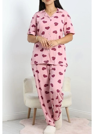Seka Store Seka Poliviskon Büyük Beden Düğmeli Pijama Takımı Pudrakalp - 50605.1961. Çok Renkli Seka Store Seka Poliviskon Büyük Beden Düğmeli Pijama Takımı Pudrakalp - 50605.1961. Çok Renkli