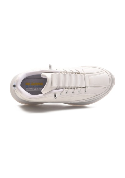 Beyaz Memory Foam Lastik Bağcıklı Erkek Sneaker 2250-1 M Beyaz