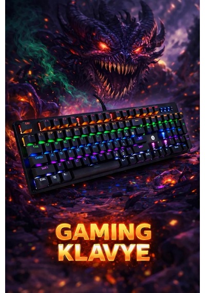 Gk100f Mekanik Gaming Klavye, Rgb Işıklı, Kablolu, Türkçe Q Klavye, Siyah