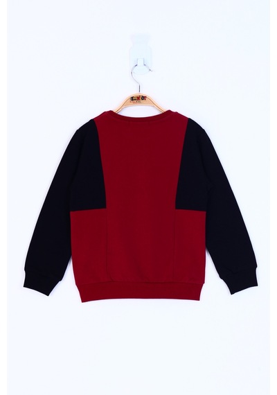 Toontoy Kids Toontoy Erkek Çocuk Sweet Boy Baskılı Sweatshirt Bordo