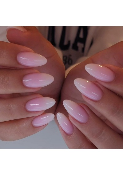 Pembe Ombre Badem Takma Tırnak Seti 24 Adet