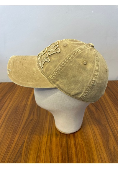 Hamze Vintage Yıkamalı Eskitme Model İthal Nakışlı Unisex Cap Şapka Hardal