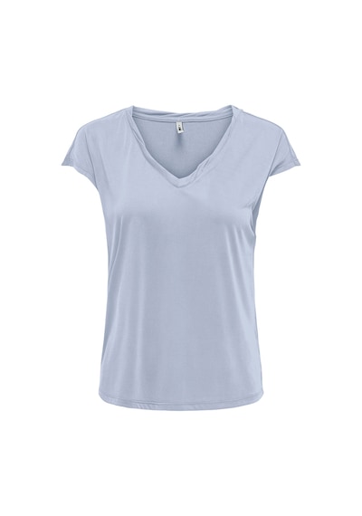Only Kadın Onlhannah V Yaka Kısa Kollu T-shirt 15326642 Indigo Indigo