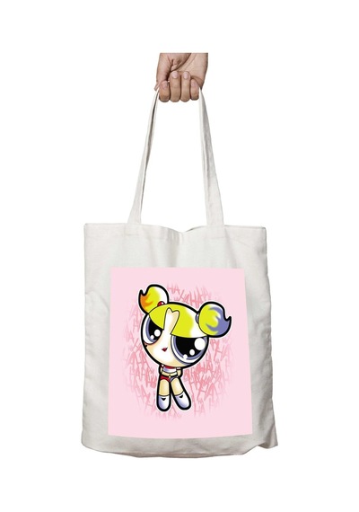 Art Hediye Harley Quinn Powerpuff Girls Bubbles Suicide Squa İki Tarafı Kalıcı Baskılı Yıkanabilir Çanta Çok Renkli
