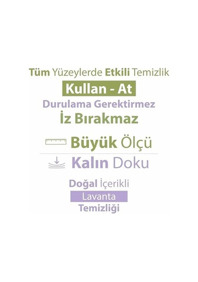 Doğadan Pratik Temizlik Baby Turco Doğadan Yer Temizlik Havlusu Lavanta 50 Adet 1000'li Set