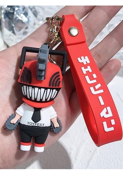 Chainsaw Man Japon Anime Denji Figür Anahtarlık Çanta Aksesuarı Ve Kartlık 2 Si Bir Arada