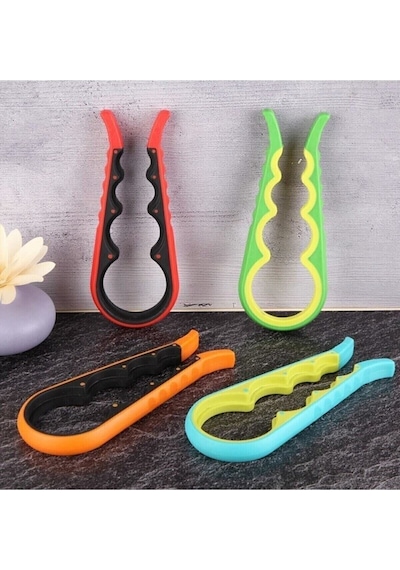Pratik Kavanoz Kapağı Açacak / 4 Boğum 8 Kademeli Şişe Kapak Açacağı Silikon Kaydırmaz Çok Renkli Diğer