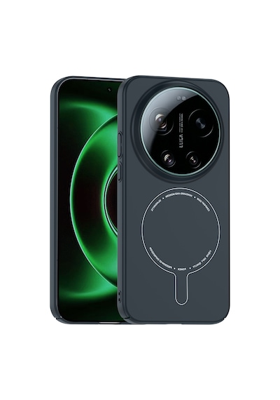 Maks Technology Mi 17 Ultra Kılıf M-safe Şarj Özellikli Kamera Korumalı Mkst Elio Sert Pc Kapak - Lacivert