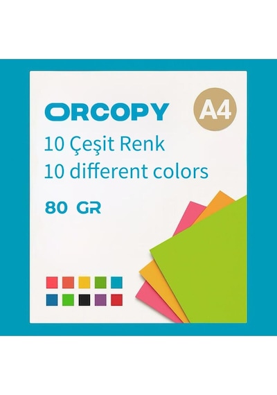 A4 10 Renkli Fotokopi Kağıdı 100 Lü Paket