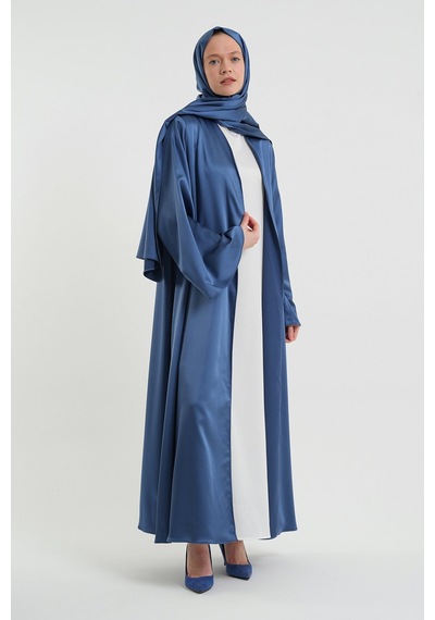 Şakika Kadın Aysaha Abaya Ferace & Şal-145cm Bebe Mavisi