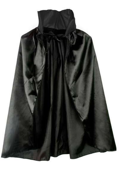 Siyah - 282 - Renk Yakalı Halloween Pelerini - Edntrend - 90 Cm Tüm Yaşlar