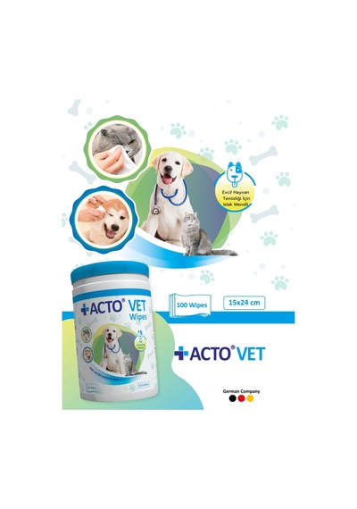 Acto Vet Wipes Evcil Hayvanlar İçin Temizleme Mendili 100'lü