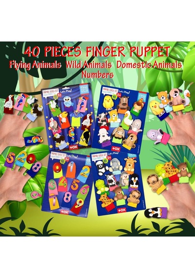4 Set - 40 Parça Tox Rakamlar. Uçan. Evcil ve Vahşi Hayvanlar Par