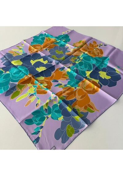 Belli Saf Twill İpek Eşarp Yeni Sezon Sura İpek Pkx0907-46387 Çok Renkli