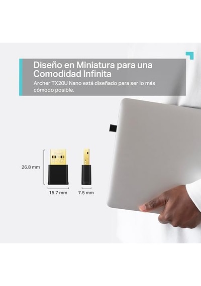 Archer Tx20u Nano, Ax1800 Mbps, Çift Bant, Mu-mımo, Usb 2.0, Wpa3, Windows 10/11 Uyumlu, Wi-fi 6 Nano Usb Adaptör