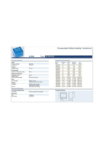 Trafo El-kom 2,3va 0-15v Mavi Rn130725