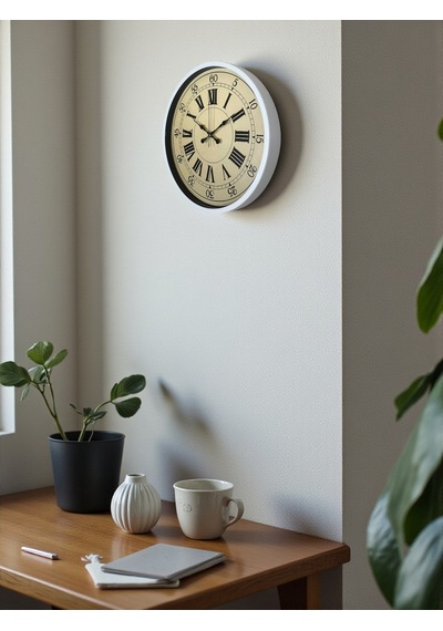 Zentime 36 Cm Beyaz Dekoratif Duvar Saati çok Renkli