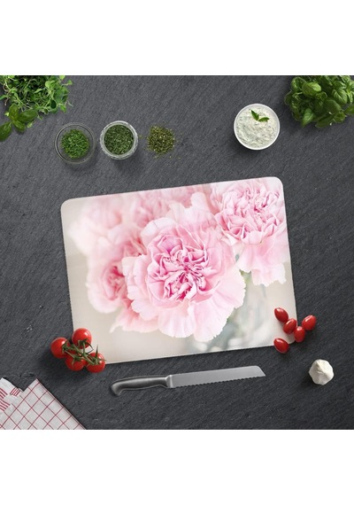Tr Pembe Krizantem Cam Kesme Tahtası 30cm X 40cm Diğer