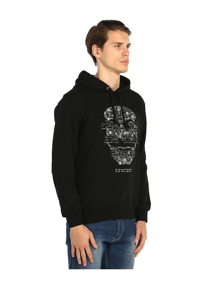 Bant Giyim - Mr Robot Siyah Kapşonlu Erkek Sweatshirt Hoodie