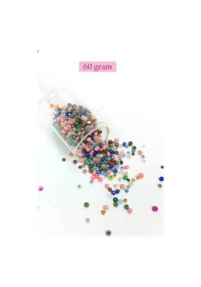 Dökme Cam Kum Boncuk 8/0 3 Mm - 60 Gram - Çok Renkli - Bnc199