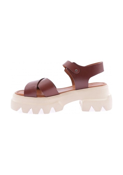 Dgn 144 Kadin Kalin Taban Çapraz Bantli Sandalet 144-207-R0685 Kahverengi