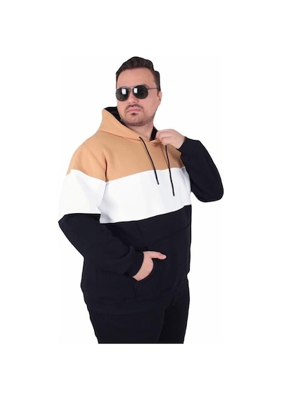 Starbattal Büyük Beden Kapüşonlu 3ip Sweat Mg 25725 Taba Taba