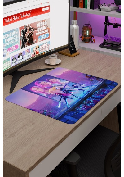 Kpop Demon Hunters Kaymaz Dikişli Kauçuk Oyuncu Mousepad V1 - 48x40 Xl Gaming Mouse Pad Fare Altlığı
