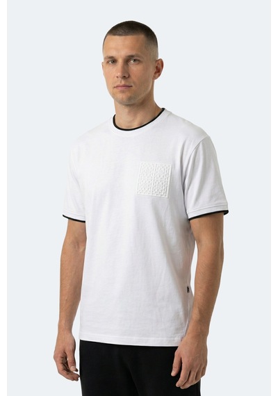 Slazenger Zavıer Erkek Pamuklu Beyaz Tişört