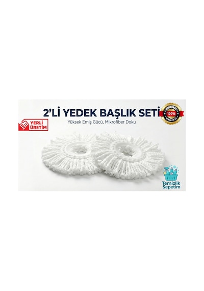 Yedek Mop Başlığı Fix, Trend, Comfort Modellere Uyumlu - 2'li Eko Paket