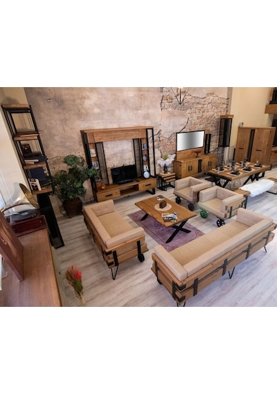 Ntconcept Ntconcept Masif Ağaç Loft Koltuk Takımı