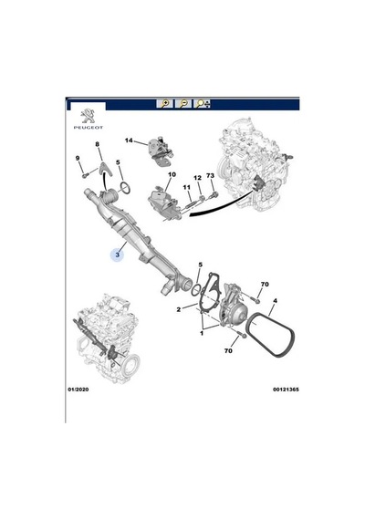 Motor Suyu Giriş Manifoldu 1.2 Benzinli - Astra O5
