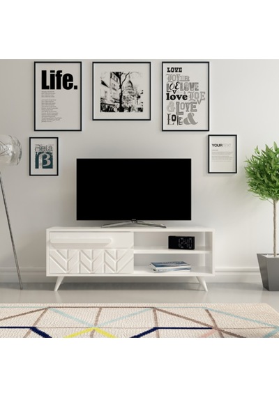 Tv Ünitesi Italya Beyaz 120 Cm