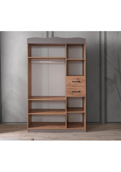 Aynalı 3 Kapılı 2 Çekmeceli Gardırop Elbise Dolabı 130x50x210cm