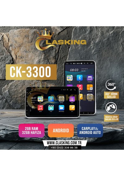 Ck-3300 2/32gb Android Tek Din 10''inch Oto Araba Multimedya Teyp